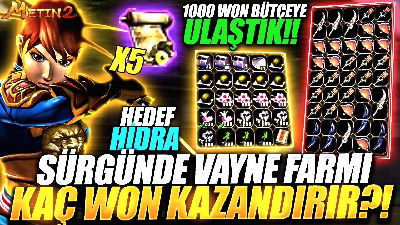 SÜRGÜNDE AFK VAYNE FARM KAZANÇLIMI KAÇ WON KASABİLİRSİNİZ İTEM SİMYA TANITIMI Metin2 TR Bagjanamu #3