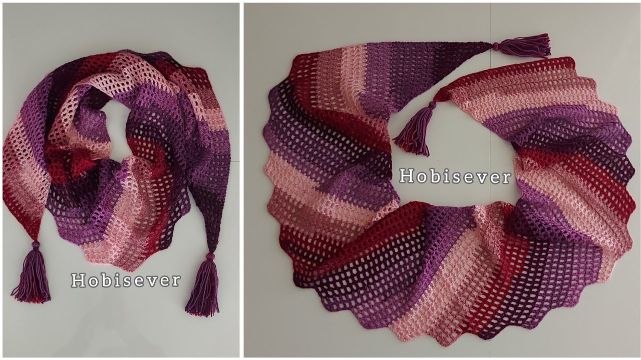 Как сделать прямоугольные узоры шали для начинающих / Легкий вязаный крючком шарф, узор шали Бактус
