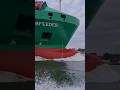 Unique Close-Up of Sailing Container Ship