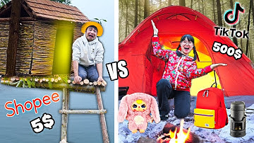 Hà Sam Cắm Trại Chỉ Mua Đồ Ở Shopee 5$ Với Cắm Trại Chỉ Mua Đồ Ở TikTok 500$ – Trải Nghiệm Bất Ngờ