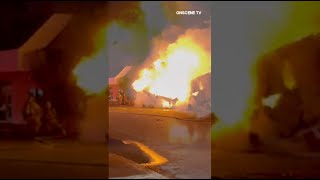 Building Collapses On Firefighters *CAUGHT ON CAMERA* | Garden Grove