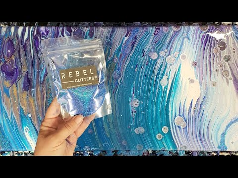 Acrylic Pour with Glitter! 