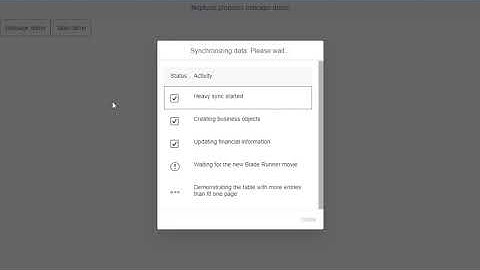 Demo of progress table using SAP, Neptune and ABAP Channels
