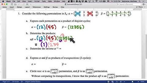 301.5 Products of Permutations and Cycles Class Recap