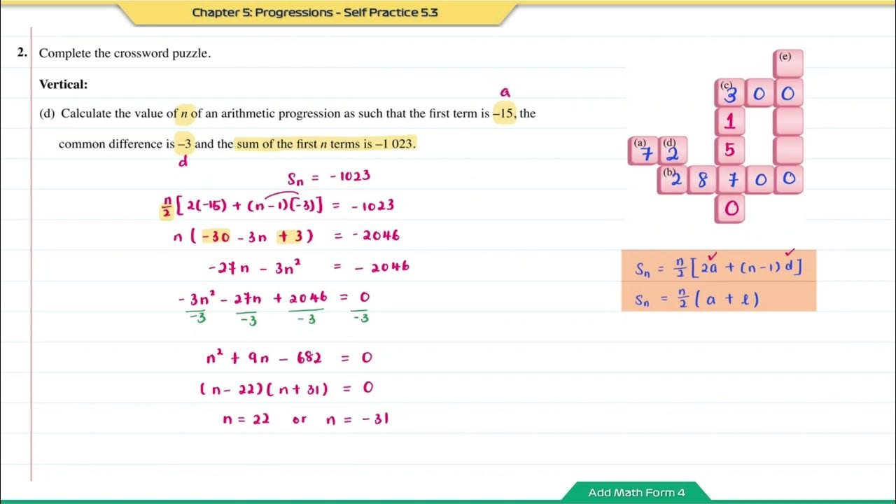 Add math form 4 chapter 5 progressions self practice 5 3 5 4