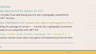 Fixing AsposePDF Encrypt Bug in .NET 9.0 by Upgrading and Adjusting Cryptography Dependencies