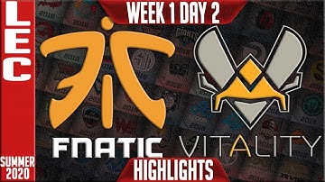FNC vs VIT Highlights | LEC Summer 2020 W1D2 | Fnatic vs Team Vitality