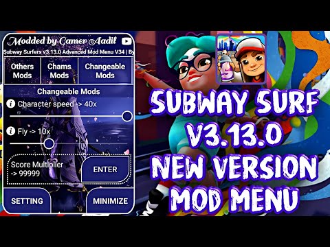 Subway Surfers v2.36.0 Advanced Mod Menu Apk V15 [God Hack,Speed Hack,Score  Multiplier etc.] 