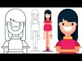 How to Draw a SIMPLE CARTOON GIRL - Adobe Illustrator Easy Step by Step Tutorial 2018