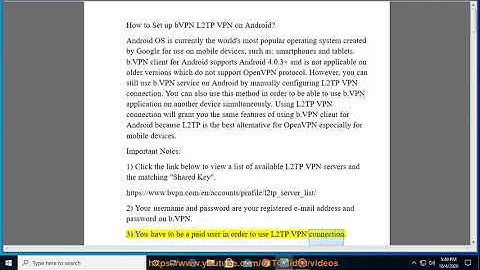 Set up bVPN L2TP VPN on Android