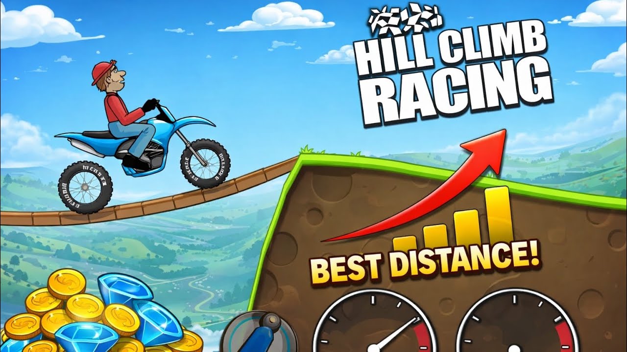 🔥 Hill Climb Racing Bike Challenge | Can I Reach 1000M? 😱💨 - YouTube