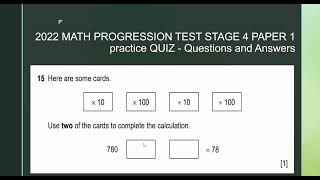 2022 stage 4-paper 1-MATHS-progression test-questions-answer explained primary past papers-easy way