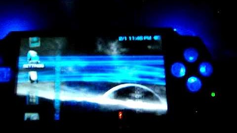 Custom Silver Blue PSP Slim 2000, 8 sound reacive LED