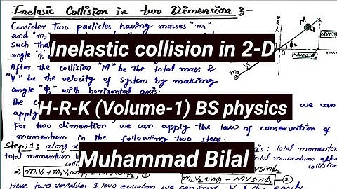 Inelastic collision in 2-D BS physics (H-R-K) Vol-1 lec # 30