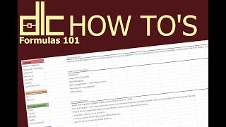 DLC How Tos - Formulas 101