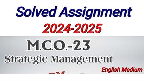 MCO 23 Solved Assignment 2024-25 | MCO 23 Solved Assignment 2025 English | MCO 23 Assignment PDF