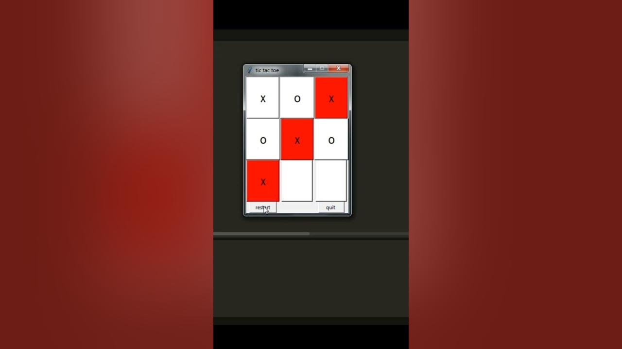 tic tac toe using tkinter in python | BLACK BOARD - YouTube