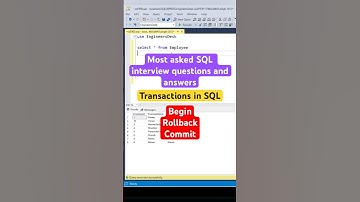 Begin, Commit and Rollback - Transactions in SQL #shorts #coding #sql #sqlqueries #programming