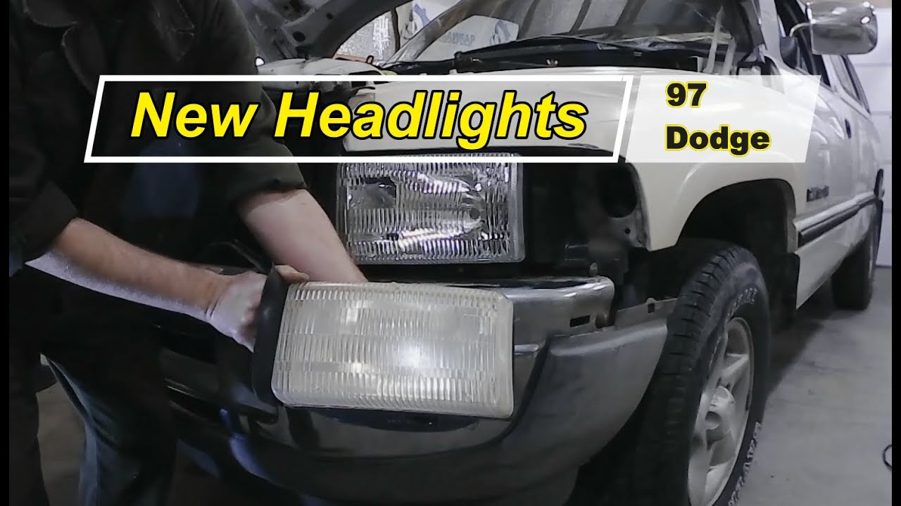 97 Dodge Truck Headlight Install - YouTube