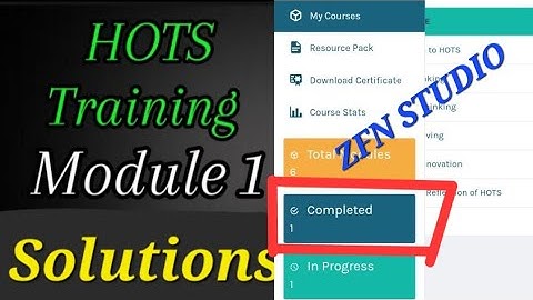 Module 1 solution HOTS Training solution Teacher Training completed step by step guidelines 100%