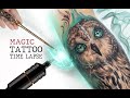 How to tattoo Magic owl - Tattoo time lapse