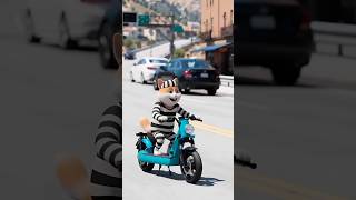 Cat Riding on Electric Kickboard #cat #funny #shorts #ai #anime #kuching #cartoon #kickboard