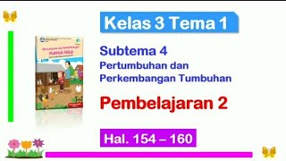 Kelas 3 Tema 1 Subtema 4 Pembelajaran 2 hal. 154 - 160 Pertumbuhan dan Perkembangan Tumbuhan