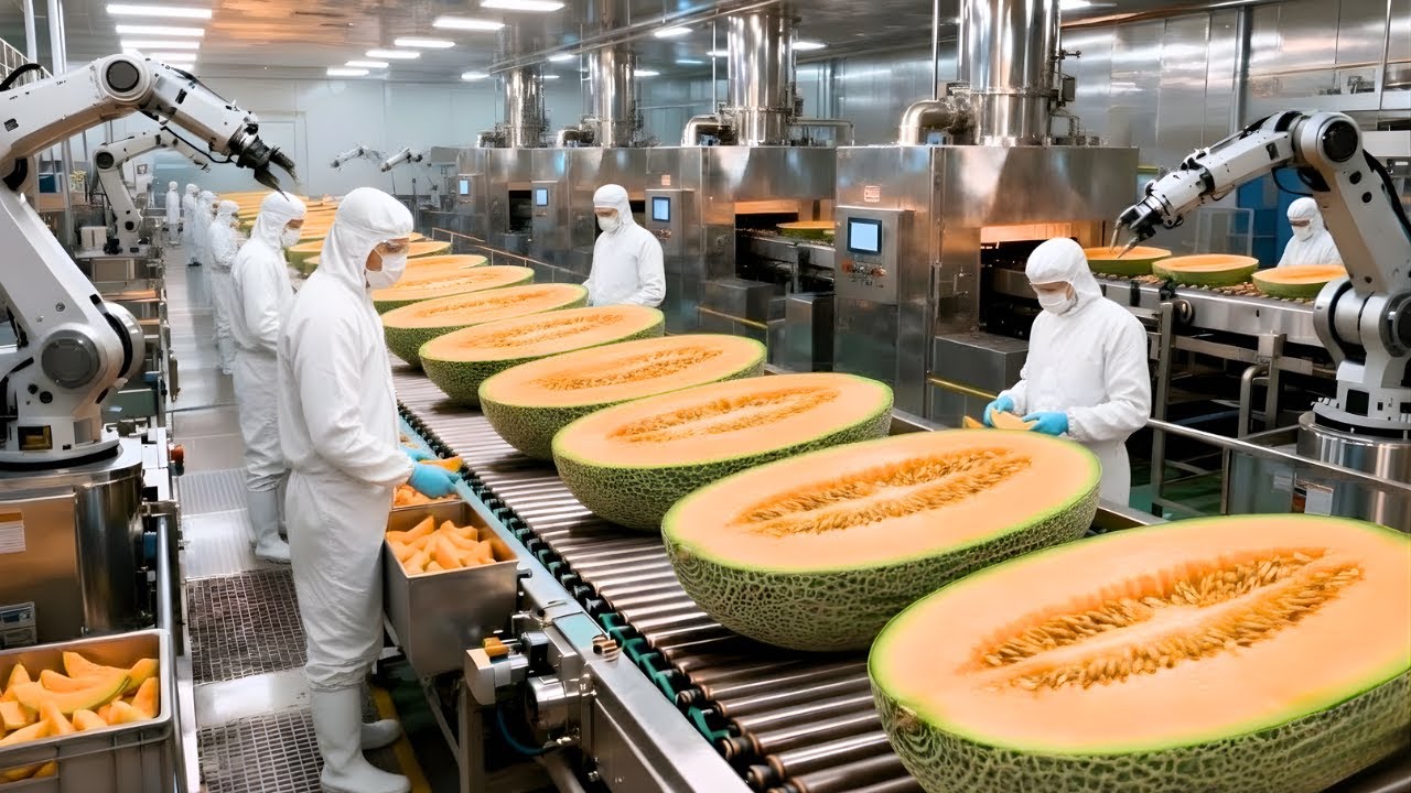 Inside a Modern Melon Jelly Factory: From Whole Melons to Sweet Melon Jelly (Full Process)