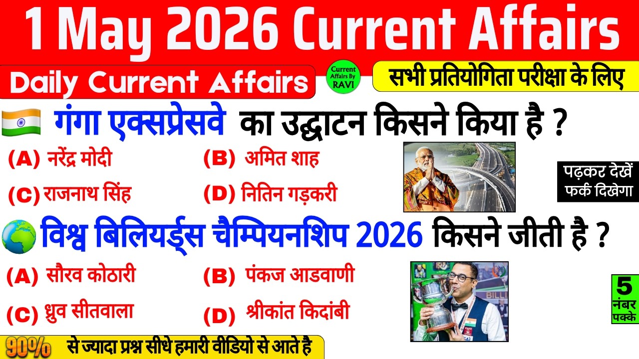 1 May 2026 Current Affairs | Current Affairs Today | Daily Current ...