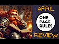 Whats one page rules been up to in april