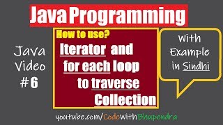 Iterator and advanced for loop to traverse Collection in Java | In Sindhi