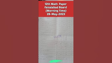 12th class Math Faisalabad board paper group1morning time 2023 | 2nd year math solved paper