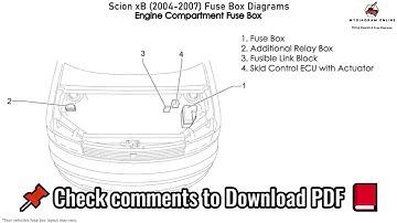 Scion xB 2004 2007 Fuse Box Diagrams