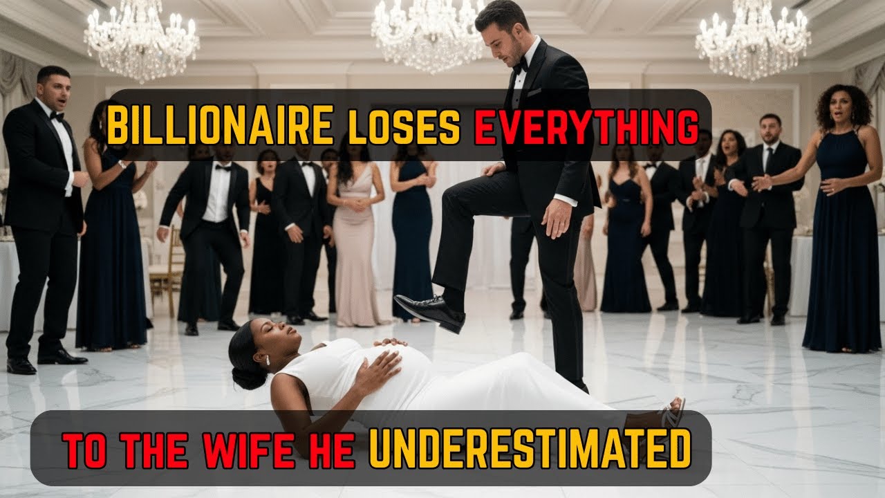 Billionaire Husband KICKS Pregnant Wife in Front of His Friends — Her REVENGE Destroyed Him.