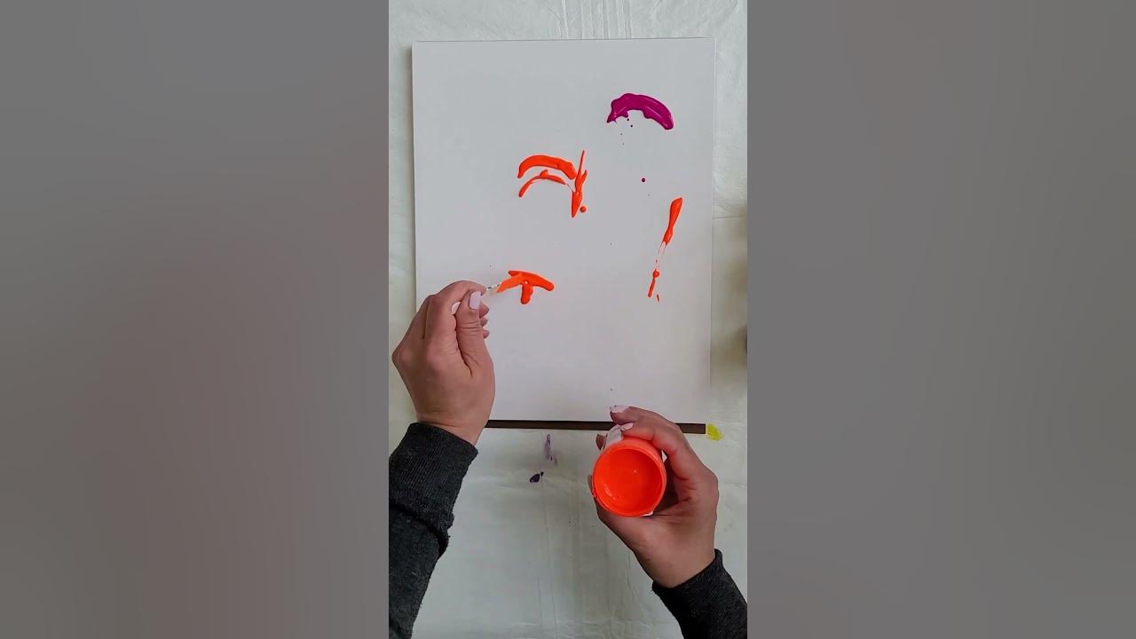 HOW to paint with fluorescent colors for Beginners Abstract art acrylicpainting short 
