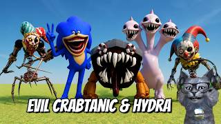 New Evil Crabtanic & Hydra Vs Sonic Tapes & Robot Prototype - Nextbots In Playground Mod Indonesia