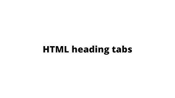 HTML heading tags