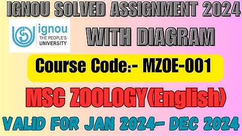 ignou msc zoology solved assignment 2024|ignou msc zoology assignment|MZOE-001 assignment|#ignou