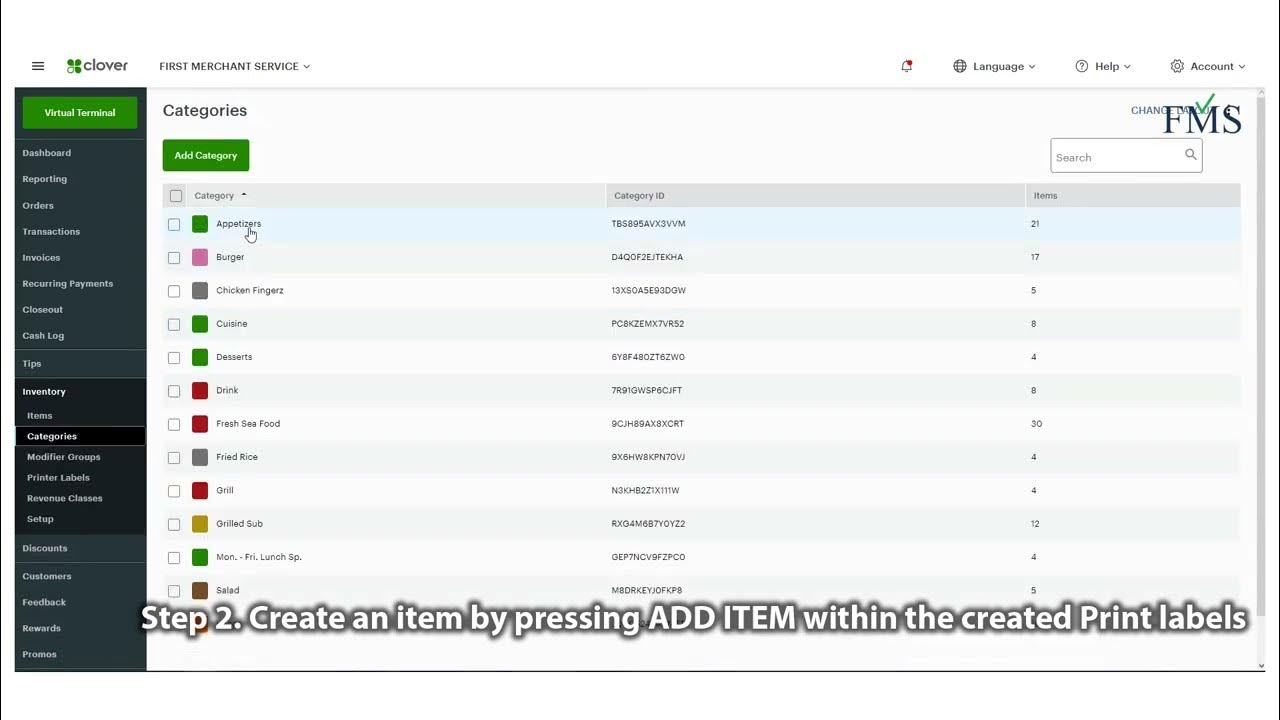 Clover dashboard how to set print labels youtube