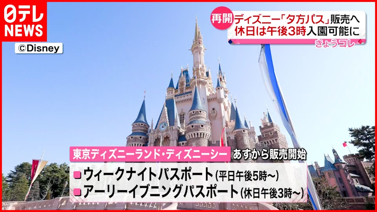 ディズニー 夕方入園 パスポート 2年ぶりに販売再開 Youtube