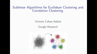 Famous Vincent Cohen-Addad - Google Research - Sublinear time algorithms... Profile
