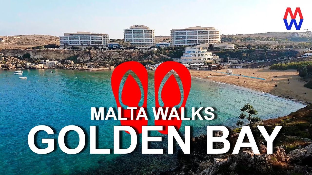 Golden Bay Beach... An Early Morning Malta Walk - YouTube