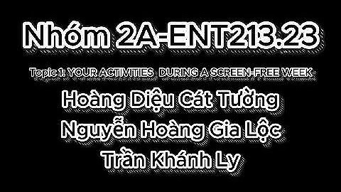 Nhóm 2A-ENT213.23 Topic 1: YOUR ACTIVITIES  DURING A SCREEN-FREE WEEK