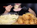 Bites Only Cheesy Creamy Carbonara Pasta with Fried Chicken