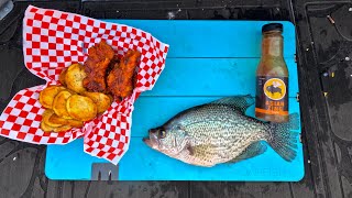 Catch n' Cook Crappie Fish n' Chips on the Boat!