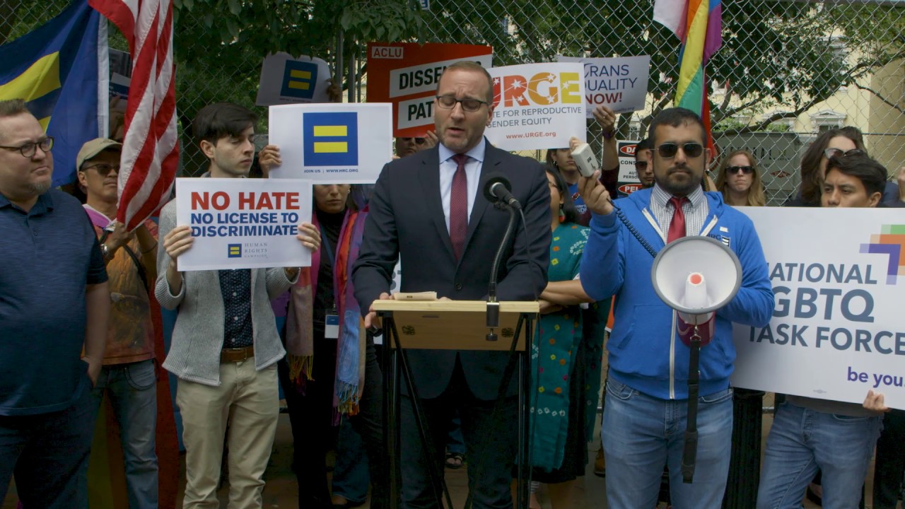 Chad Griffin at a Rally to Oppose Trump's Anti LGBTQ Executive Order ...