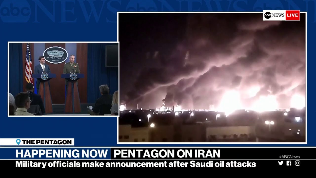 Military officials make announcement after Saudi oil attack | ABC News