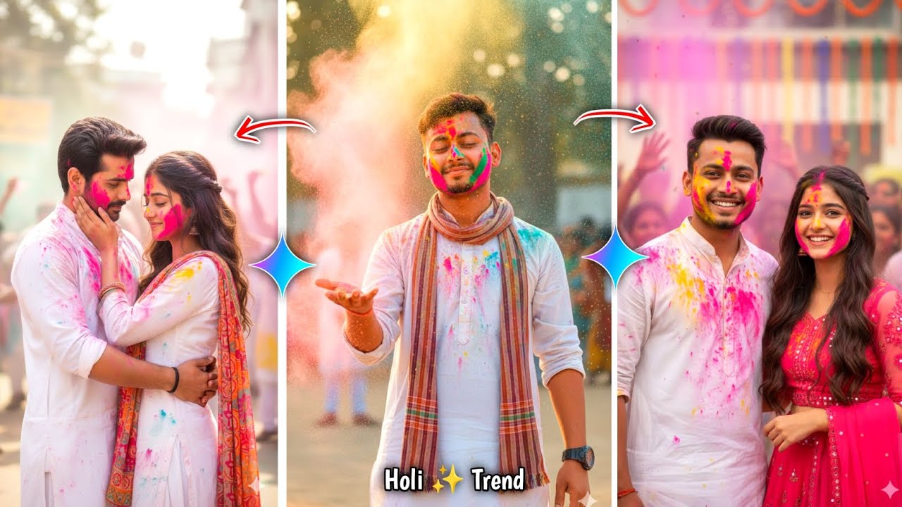 Holi Couple AI Edit 🔥 | Gemini Trend