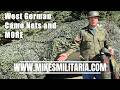 West German Bundeswehr Camo Netting, WW2 British MkII Helmets, and Italian San Marco Field Jackets.