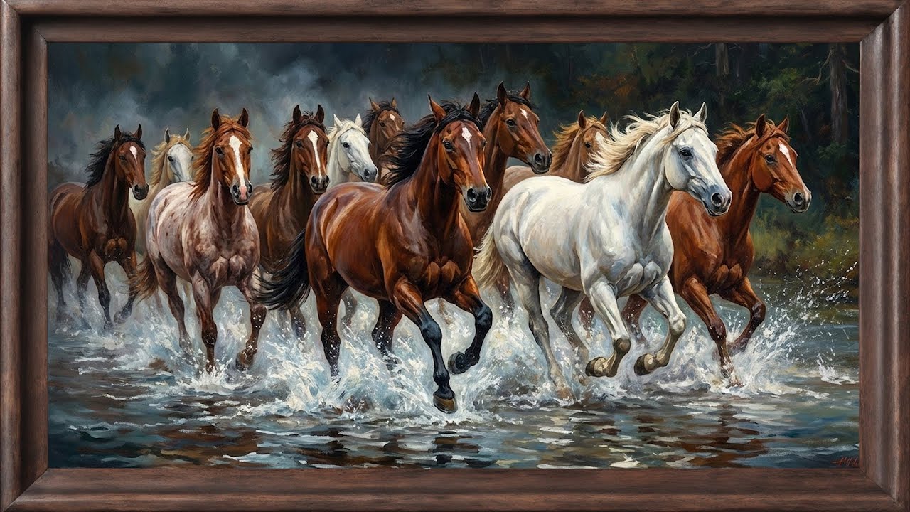 Horses 4K Vintage Art Wallpaper for TV